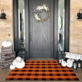 thumbnail image 1 of iOhouze Buffalo Plaid Rug 4x6 Orange and Black Checked Rug Washable Outdoor Rugs Cotton Hand-Woven Halloween Door Mat Outdoor Indoor Fall Area Rugs for Front Door Patio Kitchen Bedroom, 1 of 8