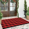 thumbnail image 1 of iOhouze Christmas Rug 4x6 Black and Red Outdoor Rugs Washable Cotton Checkered Rug Outdoor Indoor Area Rugs Welcome Mats for Front Door Farmhouse Entryway Home Entrance, 1 of 8