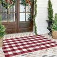 thumbnail image 1 of iOhouze Christmas Rug 4x6 White and Red Outdoor Rugs Washable Cotton Checkered Rug Outdoor Indoor Area Rugs Welcome Mats for Front Door Farmhouse Entryway Home Entrance, 1 of 7