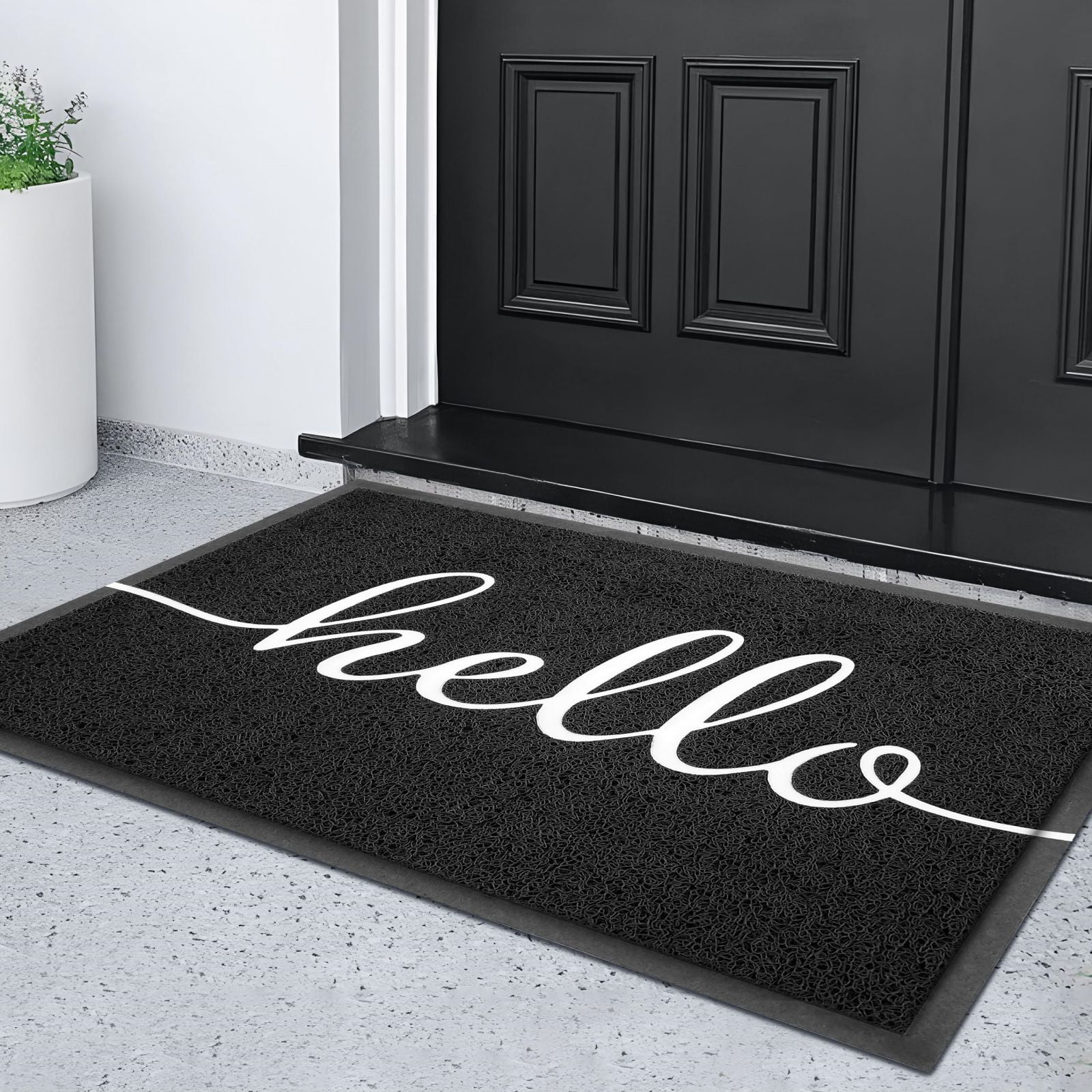 iOhouze Doormat 48"x32" Upgraded Outdoor Indoor Hello Front Door Mat Non Slip Welcome Door Mats Durable Easy Clean Front Doormat for Garage Entryway Patio High Traffic Areas