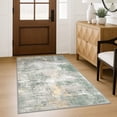 thumbnail image 1 of iOhouze Washable Rugs 3x5 ft Entryway Rugs Abstract Non Slip Area Rug Printed Faux Wool Soft Kitchen Rugs Indoor Rugs for Entrance Foyer Living Room Bedroom, Light Green/Gray/Orange, 1 of 9