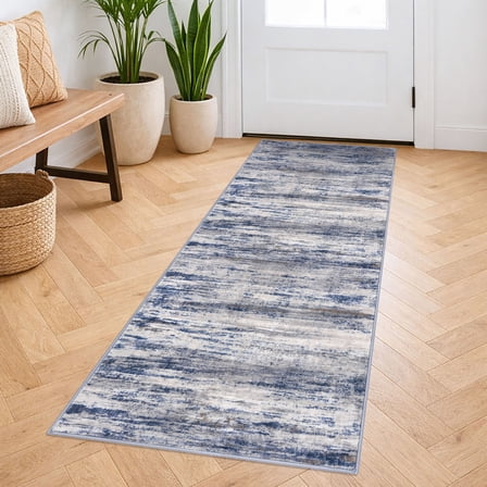 iOhouze Hallway Runner Rug 2x5 Washable Rug Runners Non Slip Kitchen Runner Rug Soft Print Distressed Blue-greyCarpet Runner for Entryway Bedroom Kitchen Laundry Room