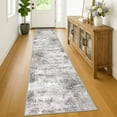 thumbnail image 1 of iOhouze Hallway Runner Rugs 2x12 Abstract Washable Runners Non Slip Kitchen Runner Low Pile Soft Printed Faux Wool Abstract Floor Runner for Indoor Bedroom Entryway Laundry Room, Ash Grey/Beige, 1 of 9
