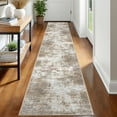 thumbnail image 1 of iOhouze Hallway Runner Rugs 2x12 Abstract Washable Runners Non Slip Kitchen Runner Low Pile Soft Printed Faux Wool Abstract Floor Runner for Indoor Bedroom Entryway Laundry Room, Beige Brown, 1 of 8