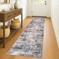 thumbnail image 1 of iOhouze Hallway Runner Rugs 2x8 Abstract Washable Runners Non Slip Kitchen Runner Low Pile Soft Printed Faux Wool Abstract Floor Runner for Indoor Bedroom Entryway Laundry Room, Orange Grey, 1 of 9