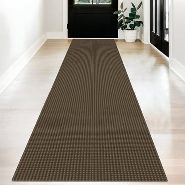 iOhouze Hallway Runners Rugs 2.6x12 ft Washable Runner Rugs with Rubber Backing Cotton Long Hall Carpet Runner for Indoor Hallway Entryway Kitchen Bedroom,Brown