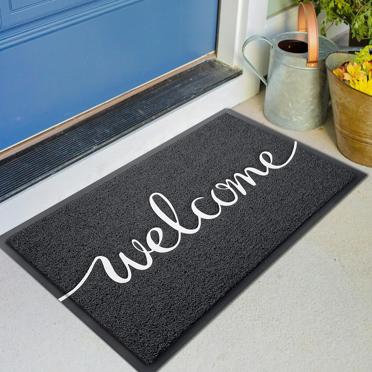 iOhouze Welcome Mat Door Mat Outdoor Doormat Non-Slip Front Door Mat for Entrance, Easy Clean Indoor Floor Mat for Garage Yard Patio High Traffic Areas Outside Rug for Home 36"x24"