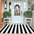 thumbnail image 1 of iOhouze Outdoor Rugs 4 x 6ft Washable Area Rugs Black and White Cotton Entrance Mat Patio Front Porch Decor Area Rug, 1 of 9