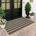 thumbnail image 1 of iOhouze Outdoor Rugs Black and Brown Narrow Striped Area Rug 4x6 ft Washable Indoor Outdoor Cotton Floor Carpet Rug, 1 of 6