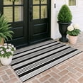 thumbnail image 1 of iOhouze Outdoor Rugs Black and White Striped Area Rug 4x6 ft Washable Indoor Outdoor Cotton Floor Carpet Rug, 1 of 6