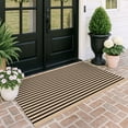 thumbnail image 1 of iOhouze Outdoor Rugs Brown and Black Striped Area Rug 4x6 ft Washable Indoor Outdoor Cotton Floor Carpet Rug, 1 of 6