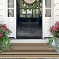 thumbnail image 1 of iOhouze Outdoor Rugs Brown and Black Striped Porch Rug 2x3 ft Outdoor Doormats Front Door Rug for Front Door Kitchen Hallway Bedroom Laundry Room, 1 of 5