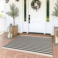 thumbnail image 1 of iOhouze Outdoor Rugs Cotton Striped Area Rug 3x5 ft Washable Indoor Outdoor Non Slip Floor Carpet Rug, 1 of 6