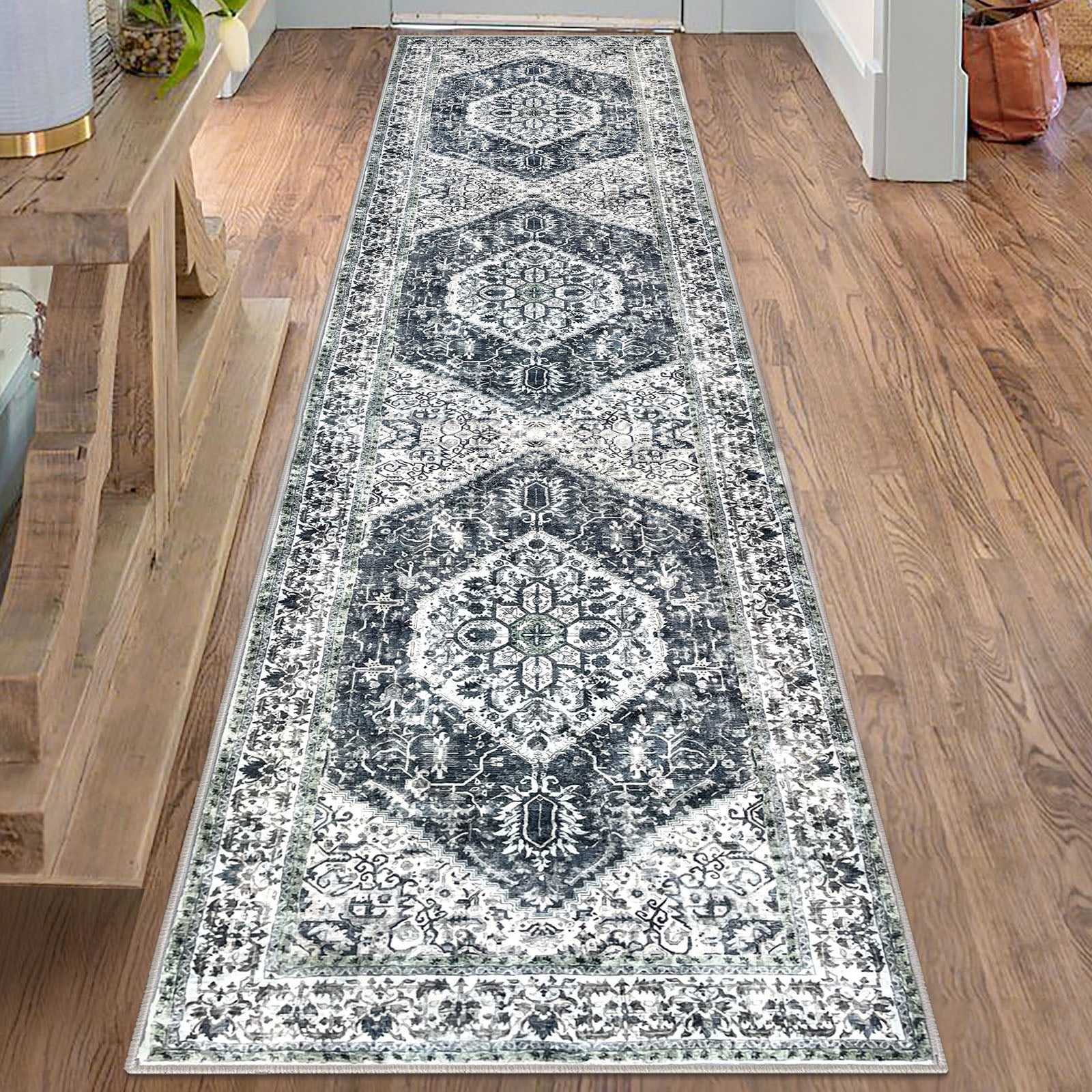 iOhouze Runner Rug for Hallway 2x6 Washable Kitchen Runner Boho Non Slip Entryway Runner Rugs