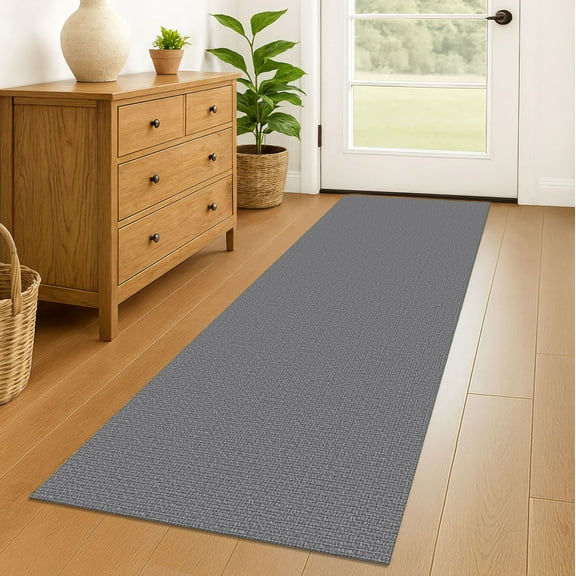 iOhouze Runner Rug 2x6 Non Slip Carpet Runners for Hallways Cotton Kitchen Runner Rugs with Rubber Backed Braided Indoor Floor Runners for Entryway Hallway Kitchen Bedroom, Gray