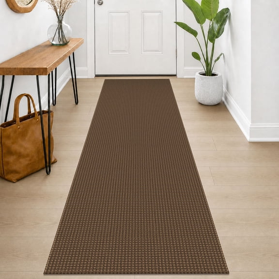 iOhouze Runners 2x7 ft Boho Hallway Runner Rug Washable Runner Rugs with Rubber Backing Cotton Entryway Runner Rugs Floor Rugs for Kitchen Bathroom Entryway Bedroom, Reddish Brown/Coffee