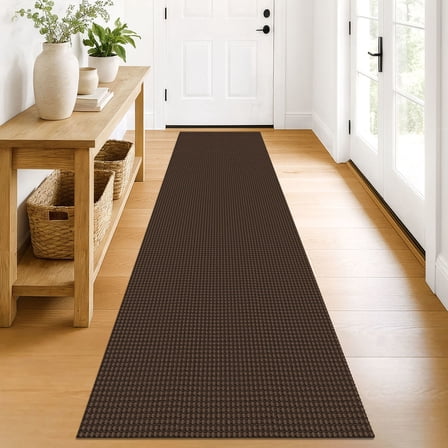 iOhouze Runner Rug for Hallways 2x8 ft Washable Hall Carpet Runner Rubber Backed Kitchen Runner Reddish Brown/Coffee Cotton Entryway Runner Rugs Floor Runners for Indoor Hallway Bedroom Kitchen