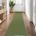 thumbnail image 1 of iOhouze Runner Rug for Hallways 2x8 ft Washable Hall Carpet Runner Rubber Backed Kitchen Runner Olive Green/Earthy Green Cotton Entryway Runner Rugs Floor Runners for Indoor Hallway Bedroom Kitchen, 1 of 8