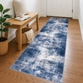 thumbnail image 1 of iOhouze Runner Rugs 2x7 Washable Runner Rug for Hallways Non Slip Kitchen Runner Low Pile Soft Printed Faux Wool Abstract Floor Runner for Inodoor Bedroom Entryway Laundry Room, Blue/Rust/White, 1 of 9