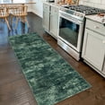 thumbnail image 1 of iOhouze Runner Rugs 2x7 Washable Runner Rug for Hallways Non Slip Kitchen Runner Low Pile Soft Printed Faux Wool Abstract Floor Runner for Inodoor Bedroom Entryway Laundry Room, Dark Green, 1 of 8