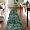 thumbnail image 1 of iOhouze Runner Rugs 2x8 Washable Runner Rug for Hallways Non Slip Kitchen Runner Low Pile Soft Printed Faux Wool Abstract Floor Runner for Inodoor Bedroom Entryway Laundry Room, Dark Green, 1 of 9