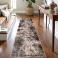 thumbnail image 1 of iOhouze Runner Rugs 2x8 Washable Runner Rug for Hallways Non Slip Kitchen Runner Low Pile Soft Printed Faux Wool Abstract Floor Runner for Inodoor Bedroom Entryway Laundry Room, Brown/Rust, 1 of 9