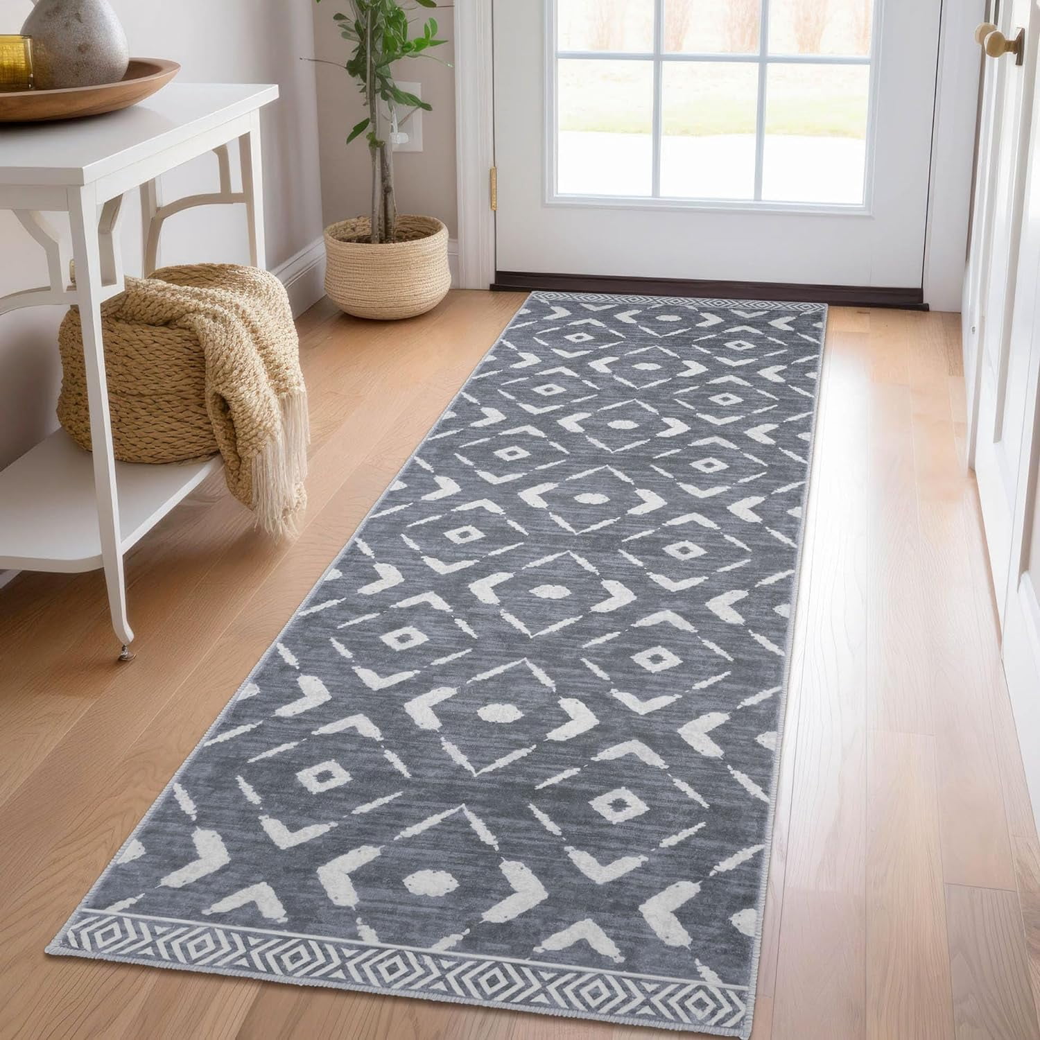 iOhouze Runner Rugs for Hallway 2'x6' Washable Rugs Boho Geometric Rug ...
