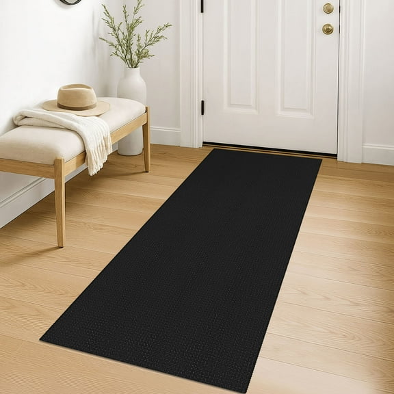 iOhouze Runners 2x5 ft Boho Hallway Runner Rugs Washable Runner Rugs with Rubber Backing Cotton Black Entryway Runner Rugs Floor Rugs for Kitchen Bathroom Entryway Bedroom