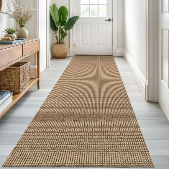iOhouze Runners Rugs 3x8 ft Washable Boho Hallway Runner Rugs with Rubber Backing Natural Kitchen Runners Cotton Entryway Runner Rugs Floor Runners for Indoor Hallway Bedroom Kitchen