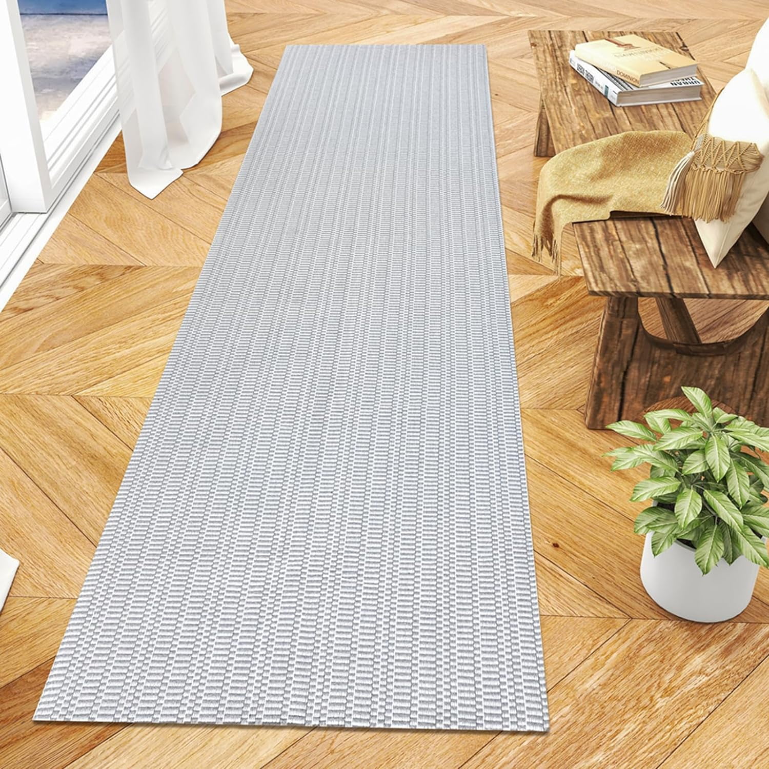 iOhouze Runners for Hallways 2x6 ft Washable Hall Carpet Runner Rubber  Backing Kitchen Rug Entryway Runner Rugs, Light Grey 