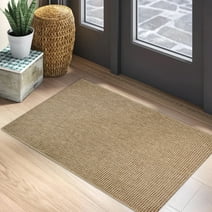 iOhouze Small Area Rug Washable 2'x3' Entryway Rugs Rubber Backing Indoor Entryway Accent Rug, Tan, 2'x3'