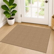 iOhouze Small Area Rug Washable 2'x3' Entryway Rugs Rubber Backing Indoor Entryway Accent Rug, Tan, 2'x3'