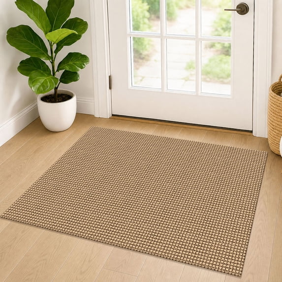 iOhouze Small Area Rug Washable 2'x3' Entryway Rugs Rubber Backing Indoor Entryway Accent Rug, Tan, 2'x3'