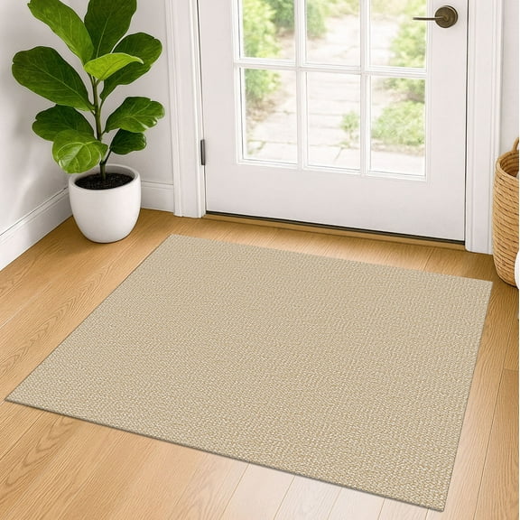 iOhouze Small Rugs 2x3 Non Slip Rugs for Entryway Braided Throw Rugs with Rubber Backing Washable Front Door Mat Cotton Woven Rugs for Kitchen Foyer Front Door, Beige/White