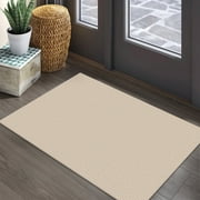 iOhouze Small Rugs 2x3 Non Slip Rugs for Entryway Braided Throw Rugs with Rubber Backing Washable Front Door Mat Cotton Woven Rugs for Kitchen Foyer Front Door, Beige/White