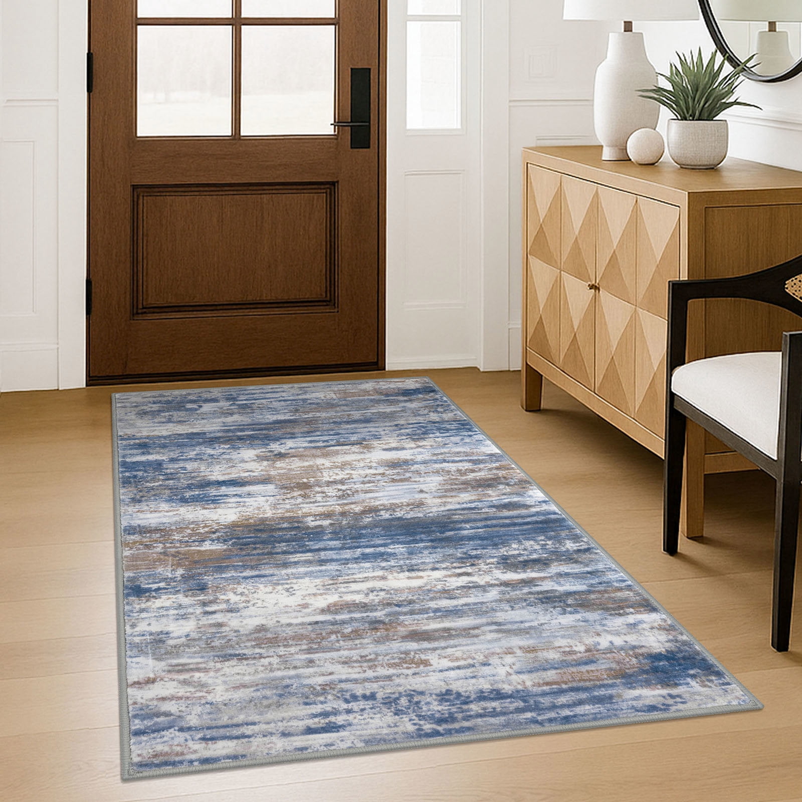 iOhouze Washable Entryway Rugs 3x5 Modern Abstract Non slip Area Rug ...