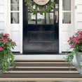 thumbnail image 1 of iOhouze Outdoor Rugs Black and Brown Narrow Striped Porch Rug 2.3 x3.6 ft Outdoor Doormats Front Door Rug Washable Door Mat Kitchen Entryway Bedroom Laundry Room, 1 of 7