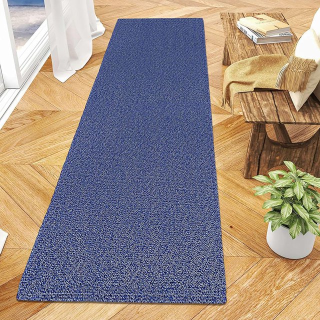 iOhouze Washable Runners 2x6ft Runner Rug with Rubber Backing Blue Hall
