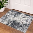 thumbnail image 1 of iOhouze Throw Rug with Rubber Backing Abstract Small Area Rugs 2x3 Washable Rugs Non Slip Low Pile Soft Printed Faux Wool Door Mat for Entrance Entryway Foyer Kitchen Bedroom, Black/Grey/White, 1 of 9