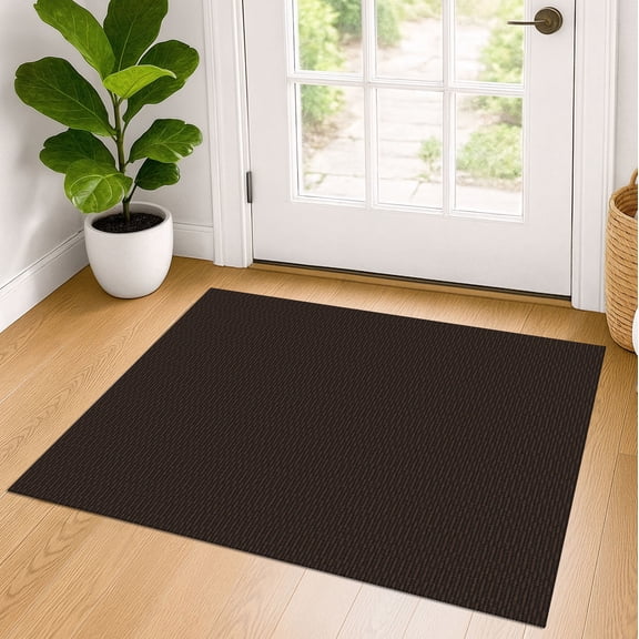 iOhouze Throw Rugs with Rubber Backing Washable Area Rugs 2x3 ft Small Entryway Rug Braided Cotton Inddor Doormat for Entrance Kitchen Bedroom, Dark Coffee/Brown