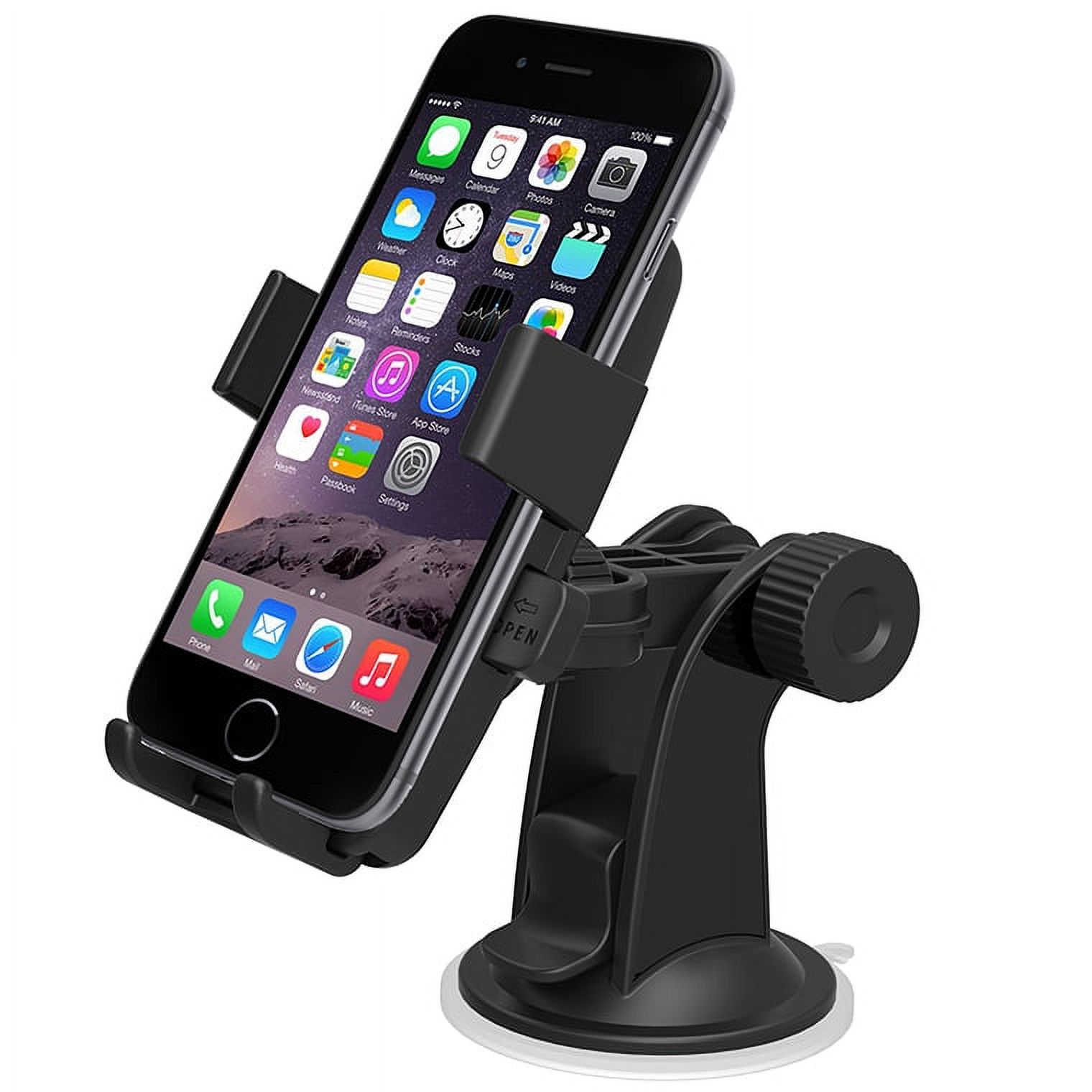 iOttie Easy One Touch Windshield Dashboard Car Mount Holder for iPhone 7/6s/6, Galaxy S8/S7- Retail Packaging- Black - image 1 of 6