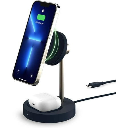 iOttie - Velox MagSafe Duo Magnetic Wireless Charging Stand (Adapter not included) - Dark Blue