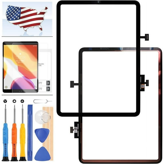 for iPAD AIR 4 4th Generation Screen Replacement, Only for IPAD AIR 4 A2316 A2324 A2072 A2325 Touchscreen Digitizer Sensor Glass Panel Parts Kit, with Tempered Glass and Repair Tools (Not LCD)