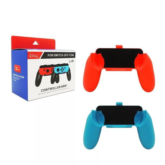 iPLAY Switch Joy-Con Hand Grips - 2-Pack Ergonomic Controller Holder for Left/Right Joy-Cons, Compatible with Switch/OLED, Anti-Slip Design | Switch Accessories