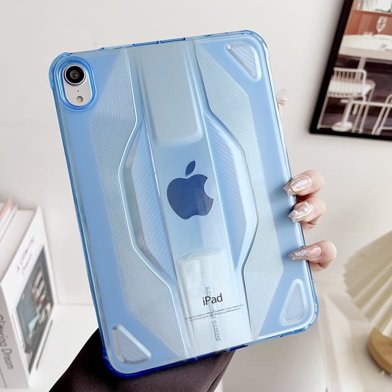 for iPad 10.2 2019/2020/2021 Case, Frosted Clear Transparent Shockproof TPU Protective Case Anti-Scratch Anti-Yellowing Lightweight Anti-fingerprint for iPad 7th/8th/9th Gen, Blue
