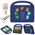 thumbnail image 1 of for iPad 10.2" 2021/2020/2019 Silicone Kids Shockproof Cute Case with Handle, Multiple Angles Stand Rugged Cover for iPad 9th/8th/7th Generation with Removable Shoulder Strap, Navyblue, 1 of 9