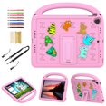 thumbnail image 1 of for iPad 10.2" 2021/2020/2019 Silicone Kids Shockproof Cute Case with Handle, Multiple Angles Stand Rugged Cover for iPad 9th/8th/7th Generation with Removable Shoulder Strap, Pink, 1 of 9