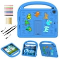 thumbnail image 1 of for iPad 10.2" 2021/2020/2019 Silicone Kids Shockproof Cute Case with Handle, Multiple Angles Stand Rugged Cover for iPad 9th/8th/7th Generation with Removable Shoulder Strap, Blue, 1 of 8