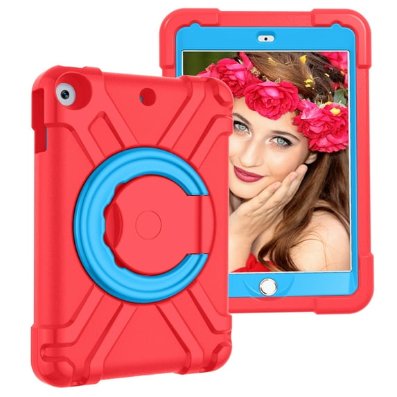 iPad 10.2" 7th Generation Case Cover, Allytech Heavy Duty Protective Rugged Shockproof 360 Rotating Kickstand Kids Friendly Case Cover for Apple iPad 7th Generation 10.2" 2019, Red/Blue