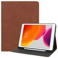 thumbnail image 1 of iPad 10.2" 7th Generation Case with Pencil Holder, Allytech Slim Fit PU Leather Folio Flip Stand Smart Cover Auto Sleep Wake Full Protection Shockproof Cases Covers for Apple iPad 7th Gen,Brown, 1 of 8